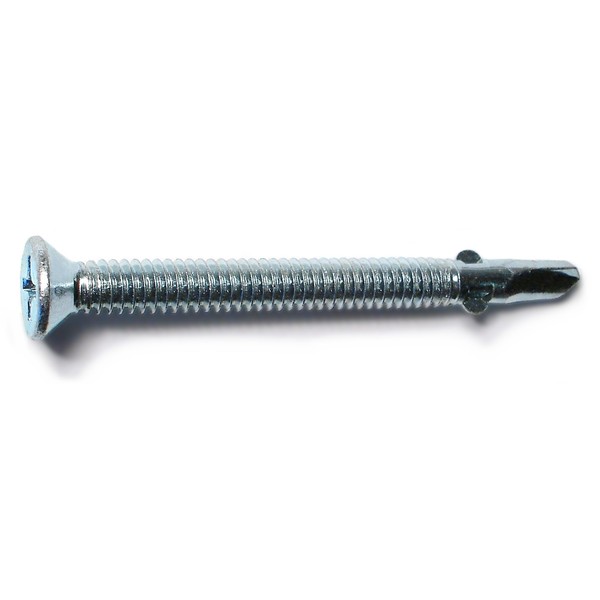 Midwest Fastener Self-Drilling Screw, #14 x 2-3/4 in, Zinc Plated Steel Flat Head Phillips Drive, 10 PK 931948